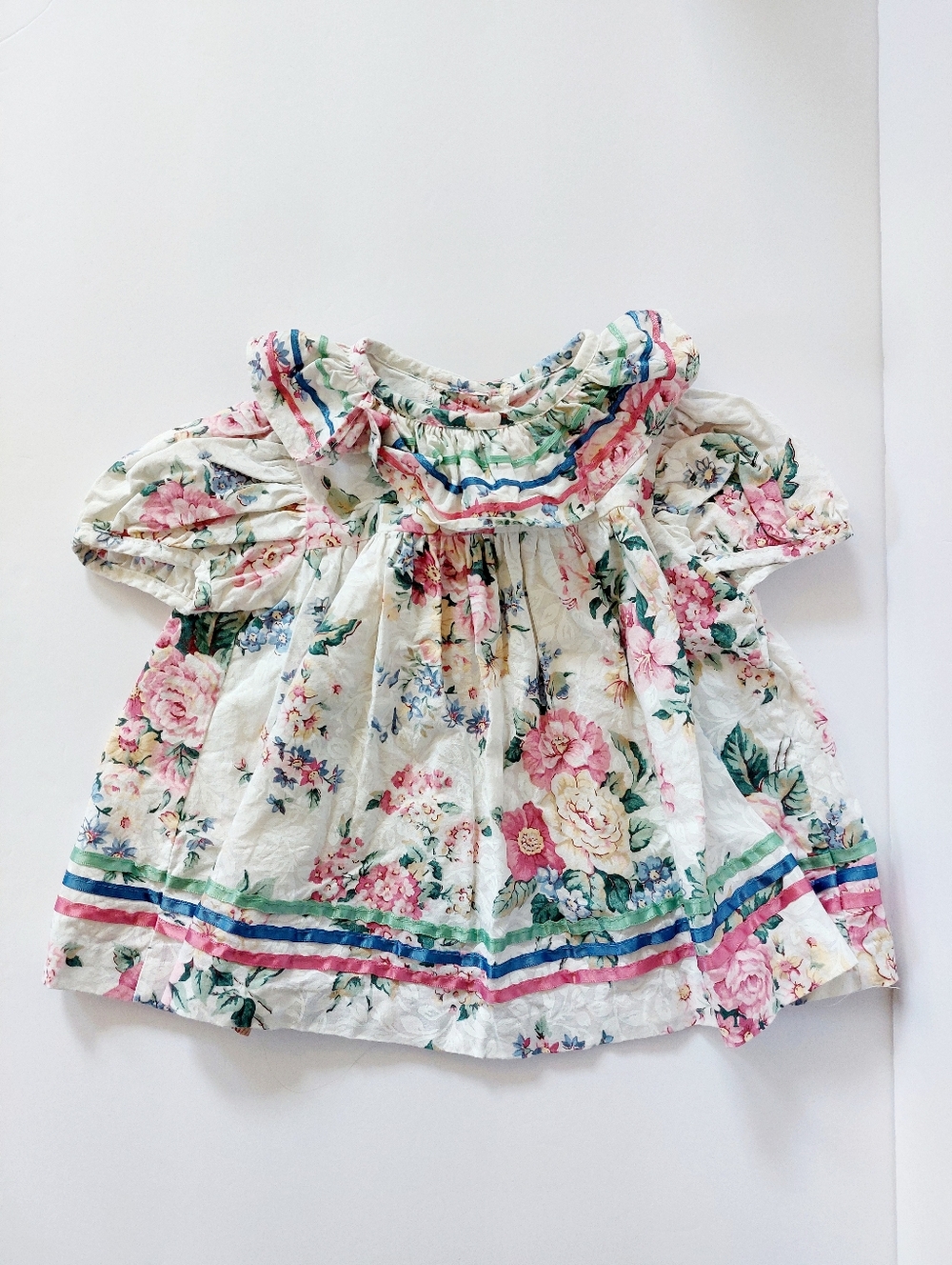 80s/90s Vintage‎ Cottagecore Floral Roses Daisy Dress 9m Hi-Girls Victorian